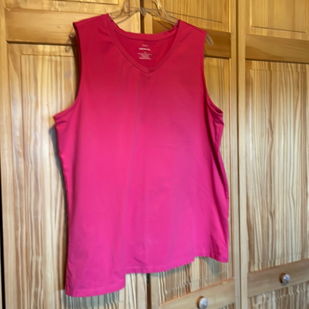 Pink sleeveless top